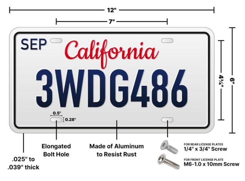 U.S. License Plate Sizes and Dimensions Guide | LookupAPlate